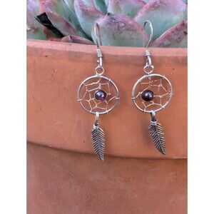 Vintage Sterling Dreamcatcher Earrings, Southwestern Jewelry